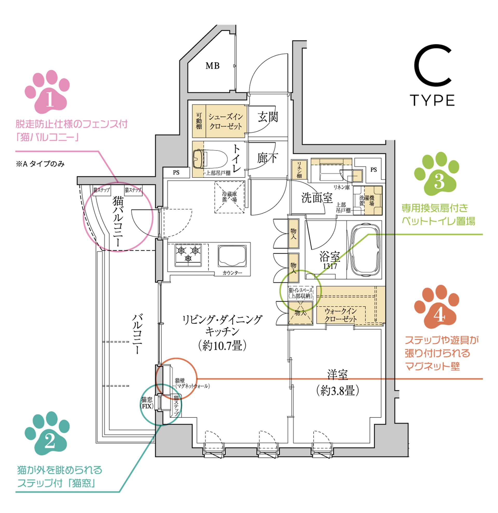 Cタイプの間取図